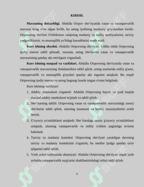 ABDULLA ORIPOV SHEʼRIYATIDA VATAN VA VATANPARVARLIK 4