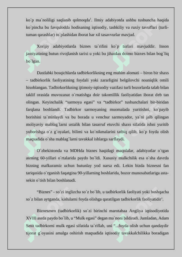 Biznеs tizimi va jarayonlarining asosiy tushunchalari 6