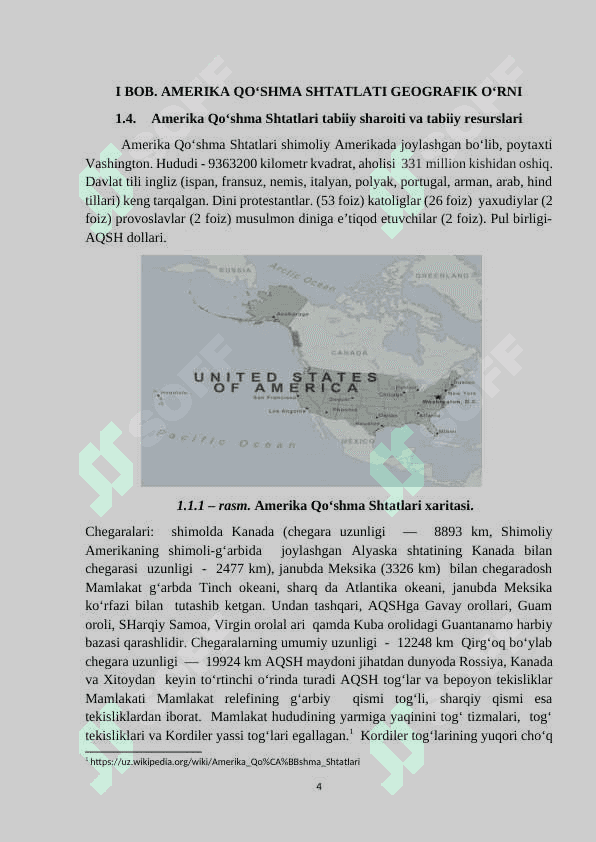Amerika Qo‘shma Shtatlarining jahon xo‘jaligida tutgan o‘rni  va iqtisodiy rayonlari 4