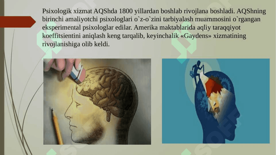 Psixologik xizmatning rivojlanishi (AQSH) misolida 8
