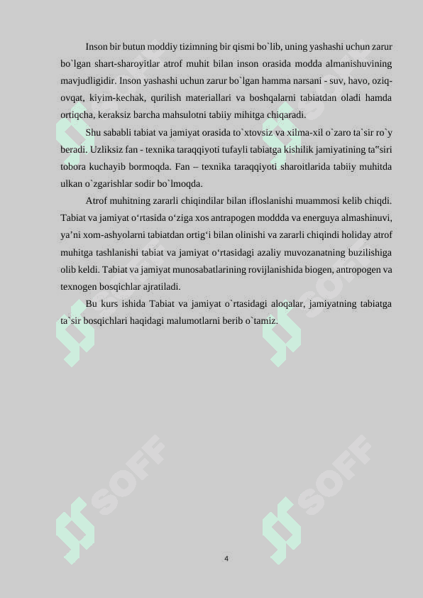 “Jamiyat va tabiat o`zaro ta`sirining asosiy bosqichlari” 4