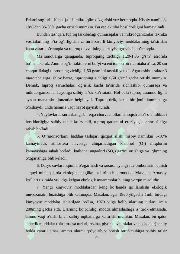 “Sun`iy omillar ta`sirida sodir bo`ladigan jarayonlar ” 6