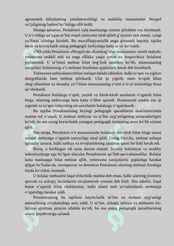 Iogann Genrix Pestalotssining pedagogik nazariyasi (Иоганн Генрих Песталоццининг педагогик назарияси) 4