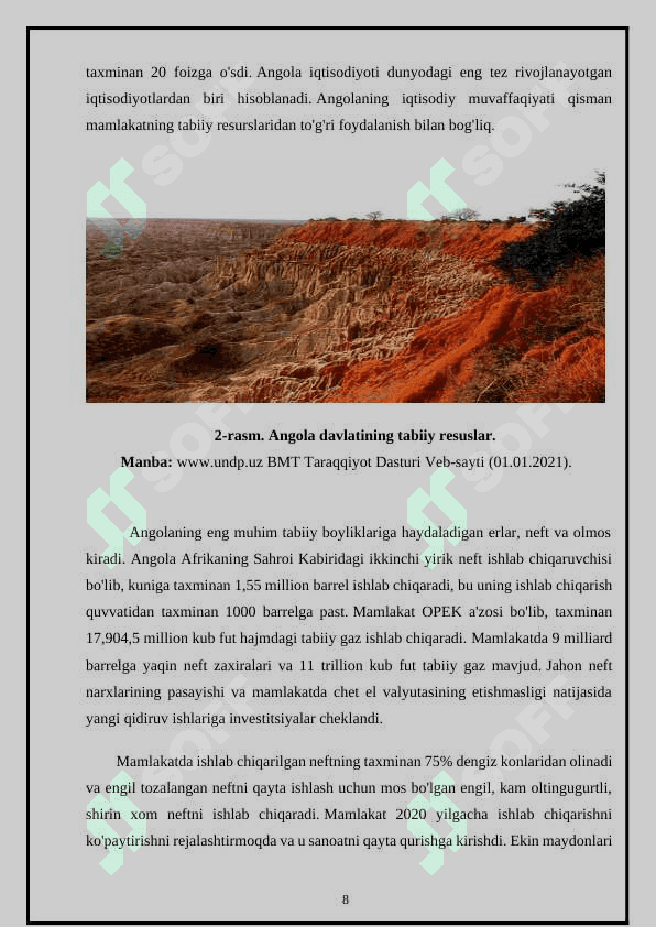 ANGOLA  DAVLATINING IQTISODIY GEOGRAFIK TAVSIFI 8