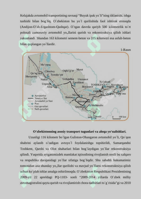 “O`zbekistonda Avtomobil Transportining rivojlanishi ” 7