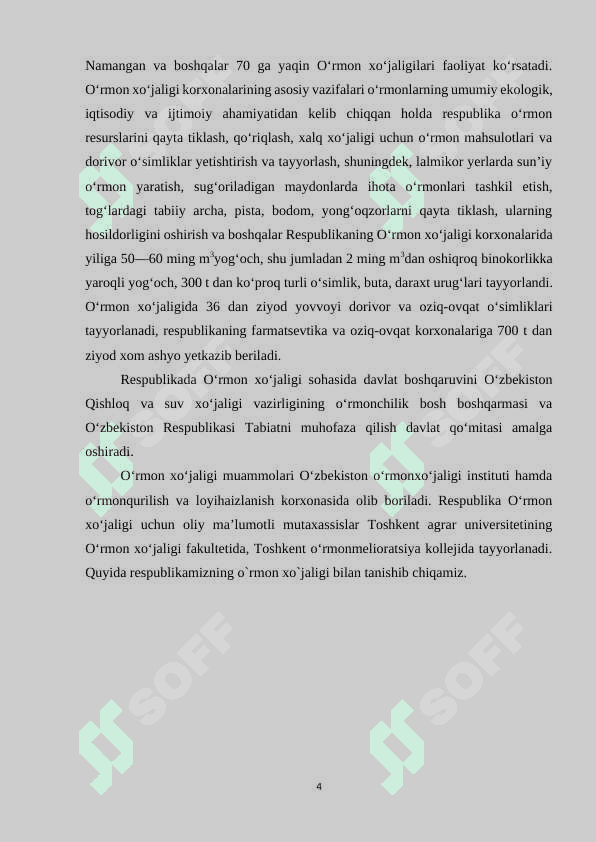 “O`zbekistonda o`rmon xo`jaligining rivojlanishi” 4