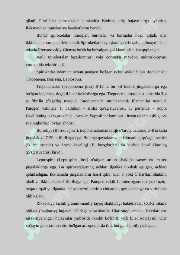 PATOGEN SPIROXETALAR VA ULARNING XOSSALARI 4