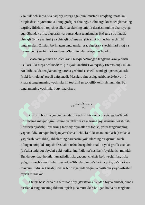 Chiziqsiz tenglamalarni yechishning Nyuton usullari 6