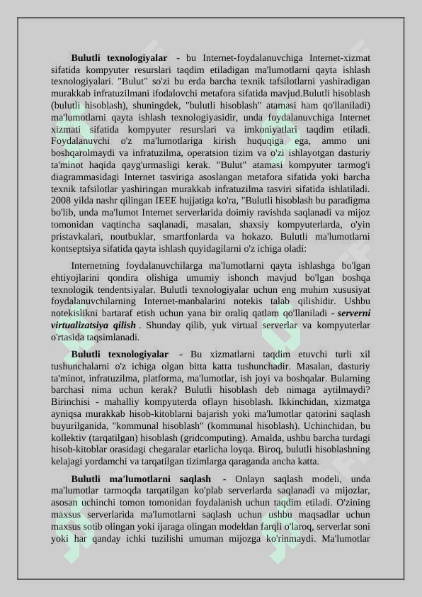 Bulutli texnologiyalarning foydalanis 2