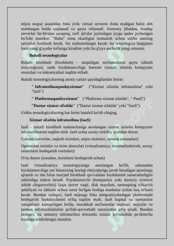 Bulutli texnologiyalarning foydalanis 3