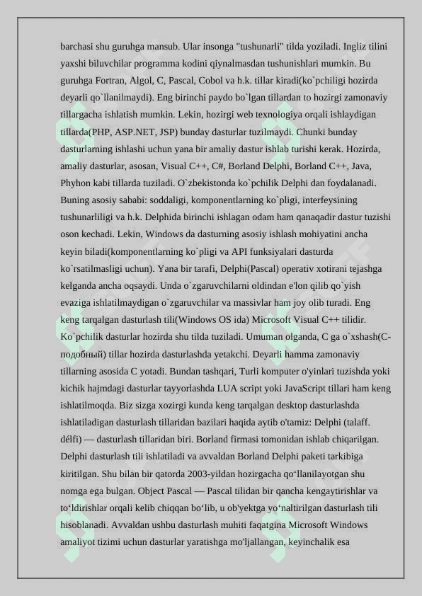 Dasturlash tillari yordamida dasturlarni ishlab chiqish 3