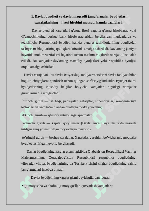 Davlat byudjetining daromadlari tizimi 2