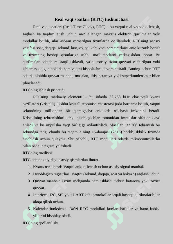 O‘rnatilgan tizimlarda real vaqt soatlari (RTC) 4