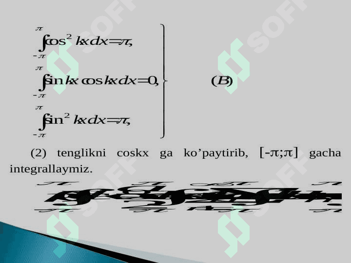 Fur’e qatori va Fur’e koeffitsiyentlari. Fur’e qatorining yaqinlashishi. Dirixle teoremasi 6