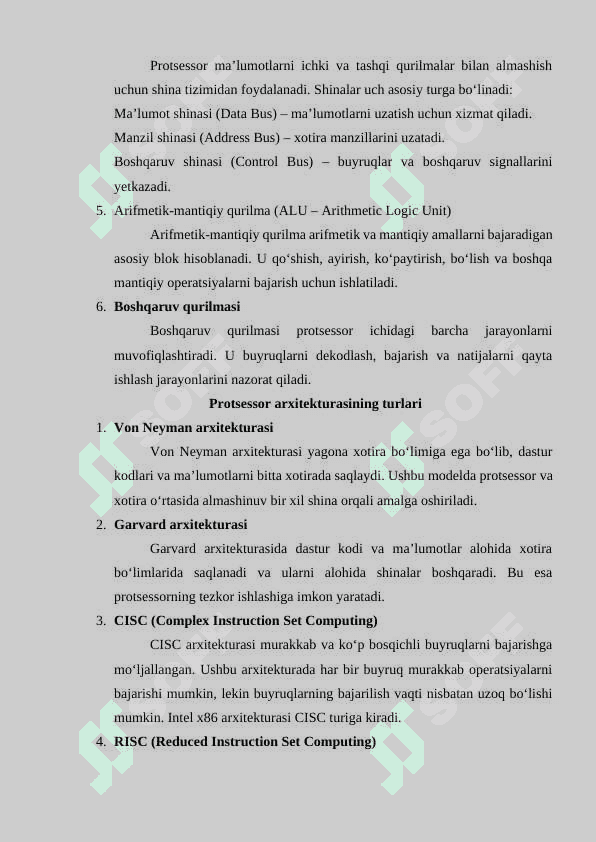 RISC va CISC protsessorlar o‘rtasidagi farqlar 5