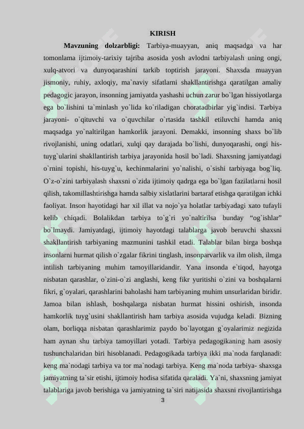 BOSHLANG'ICH SINFLARDA TARBIYA JARAYONI MOHIYATI VA MAZMUNI 3