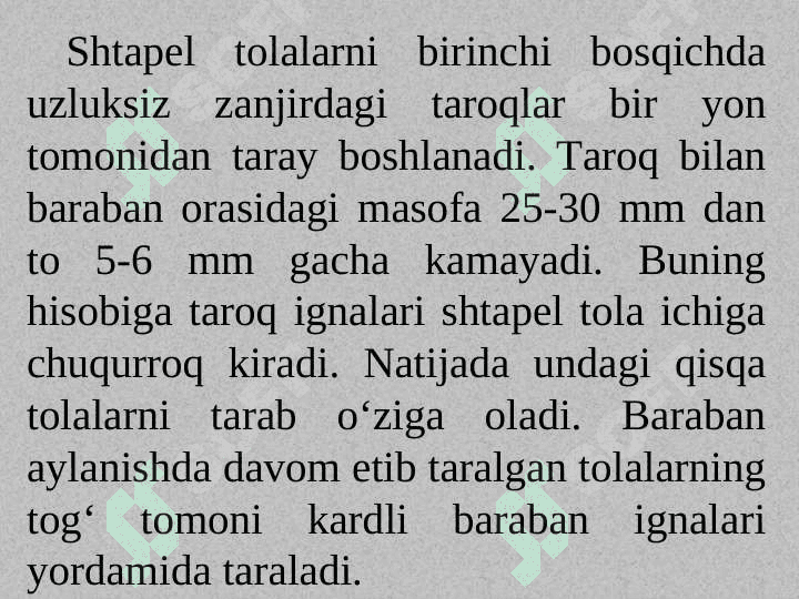 IPAK TOLALARINI TARASh. Ipak tolalarini piltalash 8
