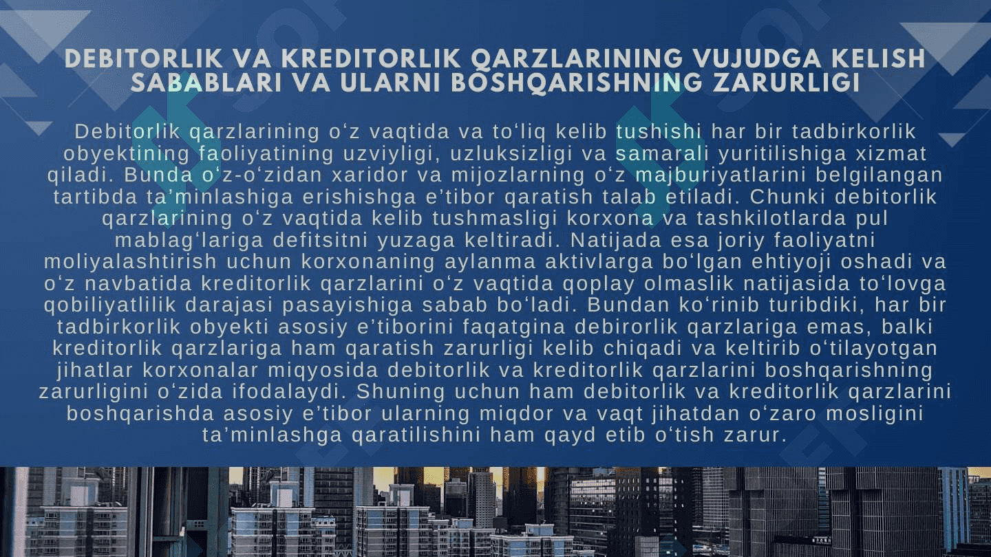 DEBITORLIK VA KREDITORLIK QARZLARINI BOSHQARISH 3