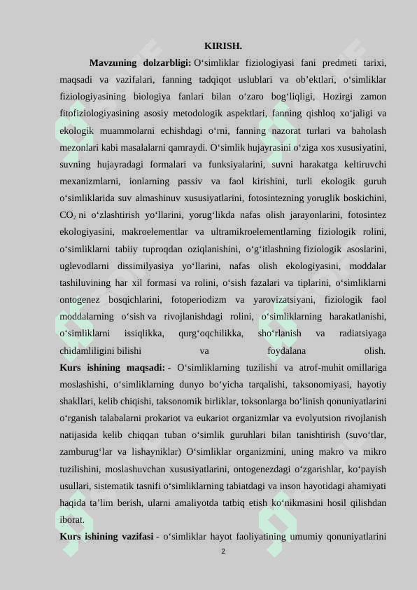 O‘simliklarning harakatlanishi 2