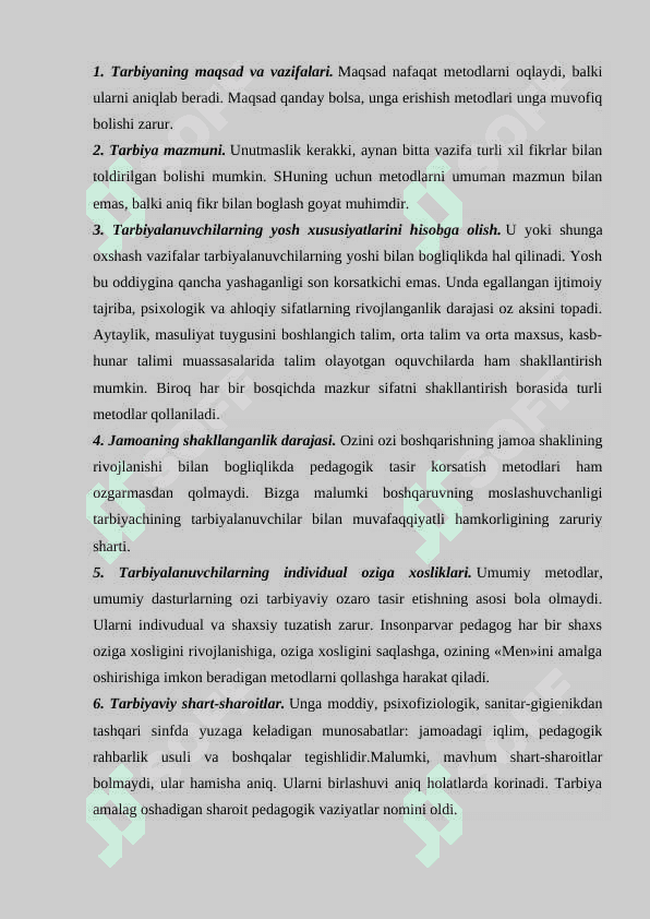 KICHIK MAKTAB YOSHIDAGI OQUVCHILARNI TARBIYALASH METODLARI VA VOSITALARI 8