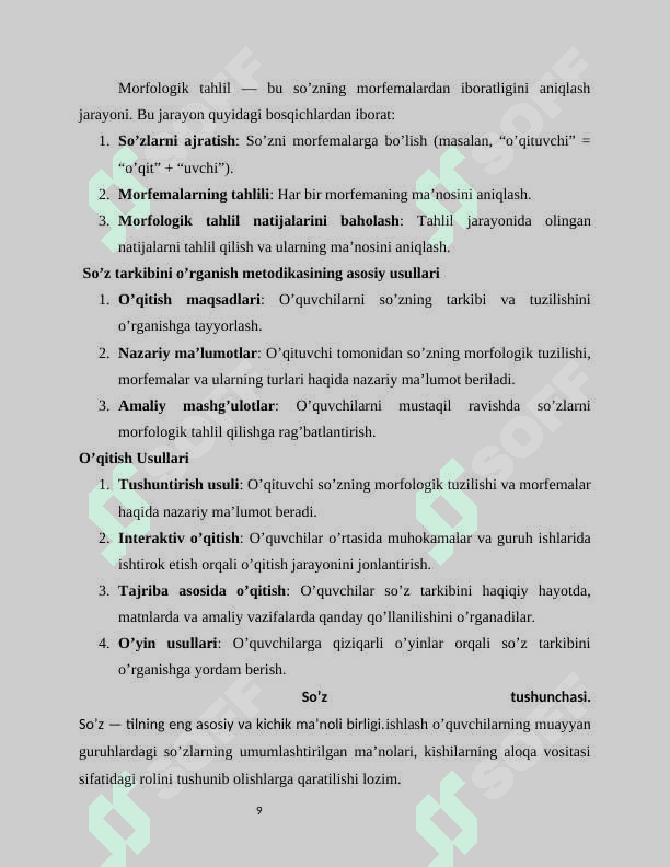 Boshlangʻich sinflarda ʼʼSoʻz tarkibini oʻrgatish metodikasi 8