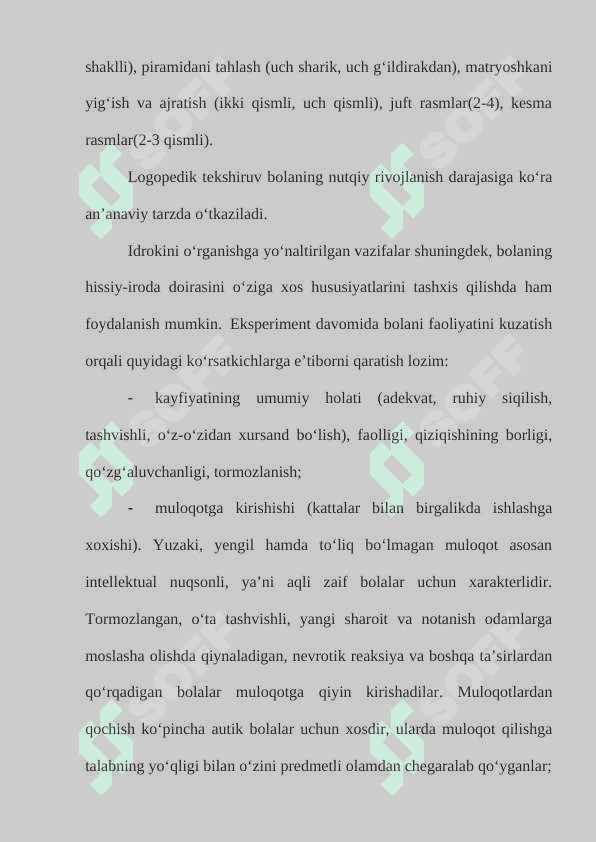 Maktabgacha yoshdagi (3-7 yoshgacha)  bolalarni psixologik-pedagogik o‘rganish 8