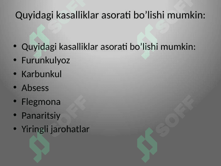 Limfa tugunlari,qon va limfa tomirlari yiringli yallig’lanish kasalliklari: limfadenit,limfangit,  tromboflebit 6
