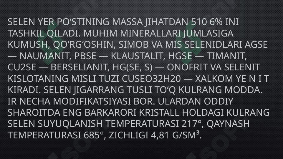 Selen (IV) birikmalari va xossalari 4