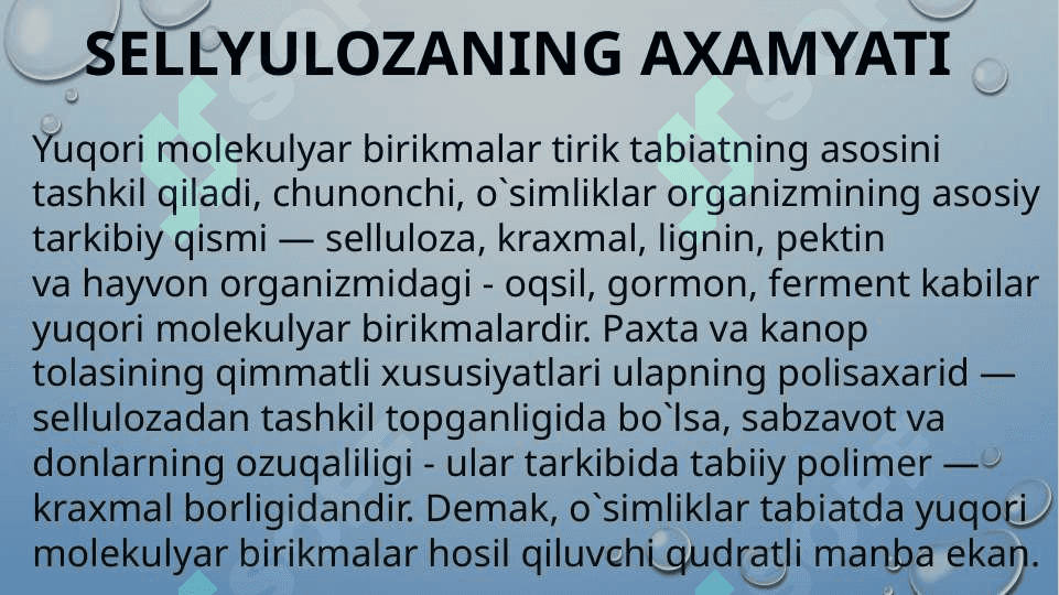 Sellyuloza va uning xosilalarini oziq-ovqat sanoatida ishlatilishi 3