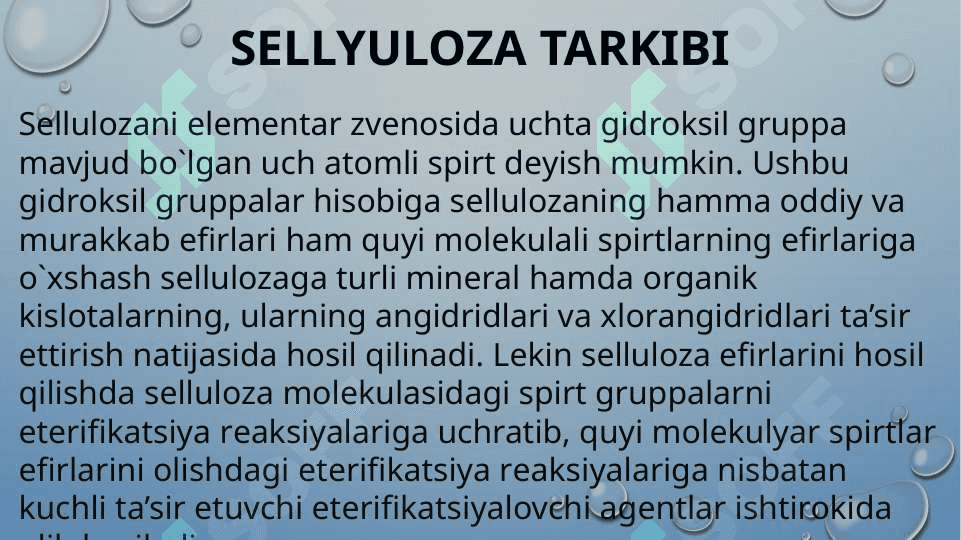 Sellyuloza va uning xosilalarini oziq-ovqat sanoatida ishlatilishi 7