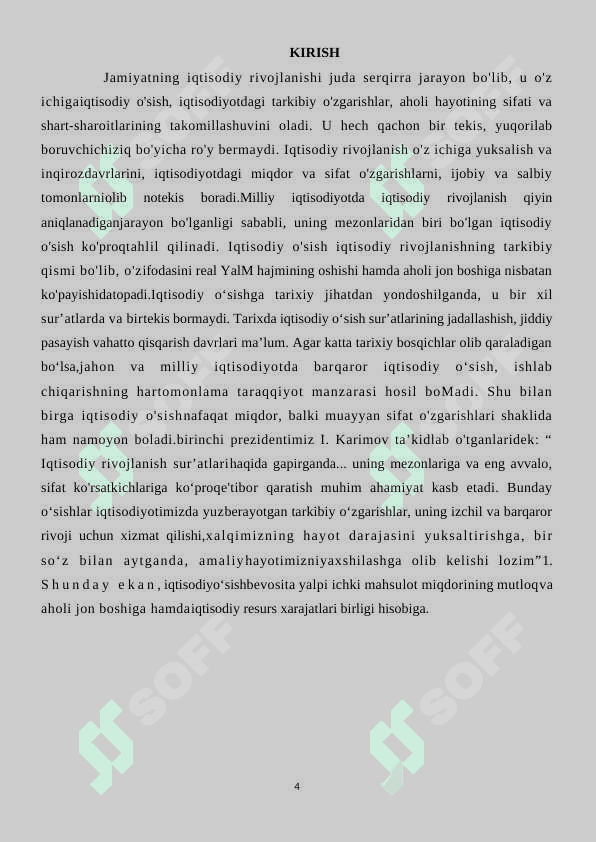 IQTISODIYOTDAGI TARKIBIY O`ZGARISHLAR VA  UNING IQTISODIY MUVOZANATGA TA`SIRI kurs ishi docx 4