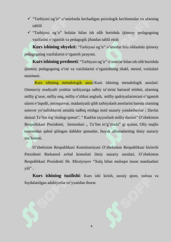 Tarbiyasi og’ir o’smirlar – ijtimoiy pedagogik faoliyat obyekti sifatida 6