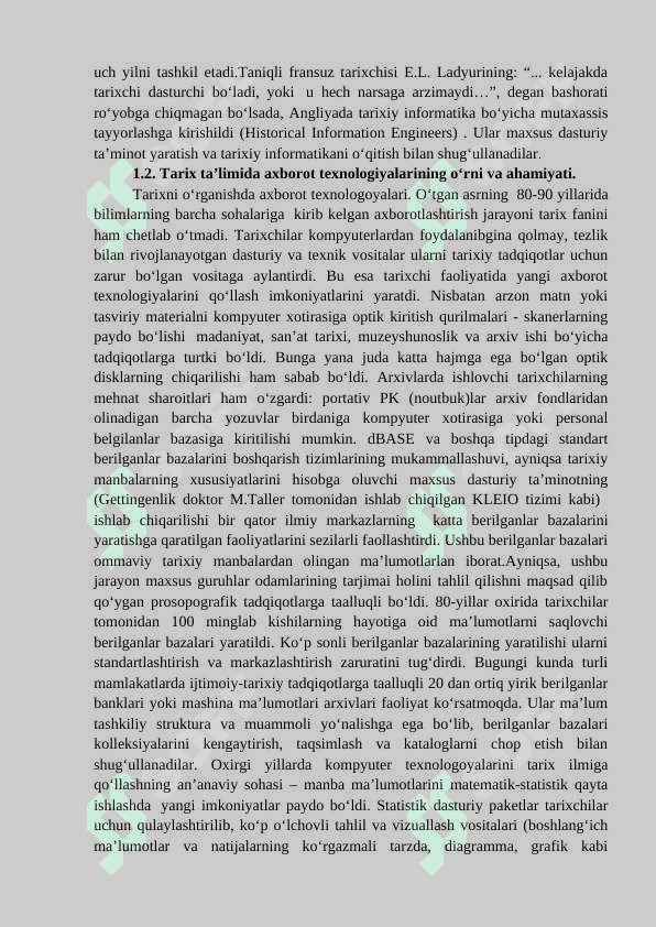 RAQAMLI TARIX FANINING PREDMETI, TADQIQOT DOIRASI, MAQSADI VA VAZIFALARI 4