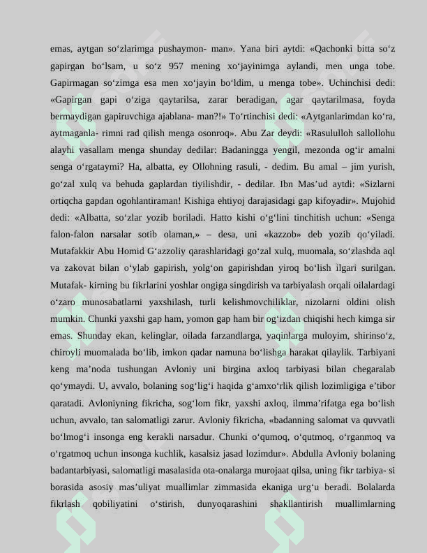 O‘zbek xalq pedagogikasi va islom ta'limotida ijtimoiy pedogogik g'oyalar 5
