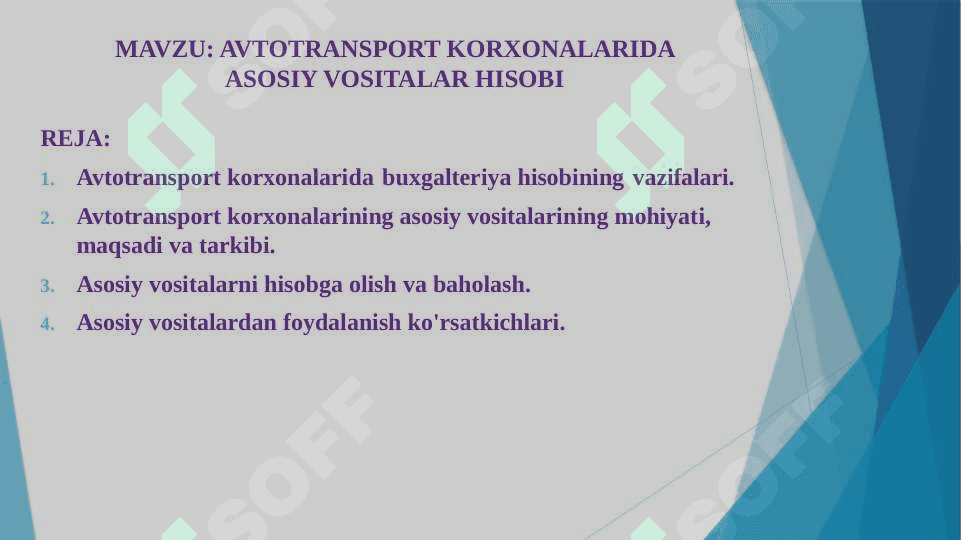 AVTOTRANSPORT KORXONALARIDA ASOSIY VOSITALAR HISOBI 2
