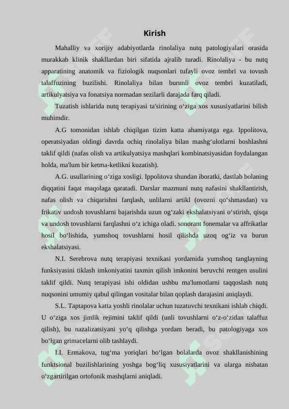 RINOLALIK BOLALAR NUTQINING OʻZIGA XOS XUSUSIYATLARI VA OLIB BORILADIGAN KORREKTSION ISHLAR 2