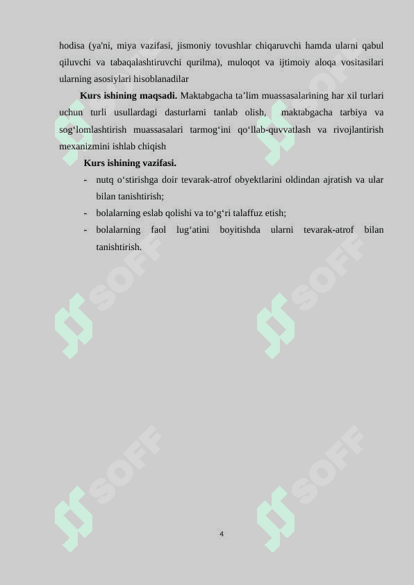 Nutq rivojlanishining 3- darajasi boʻlgan maktabgacha yoshdagi bolalarda nutqning grammatik tuzilishini shakllantirish xususiyatlari 4