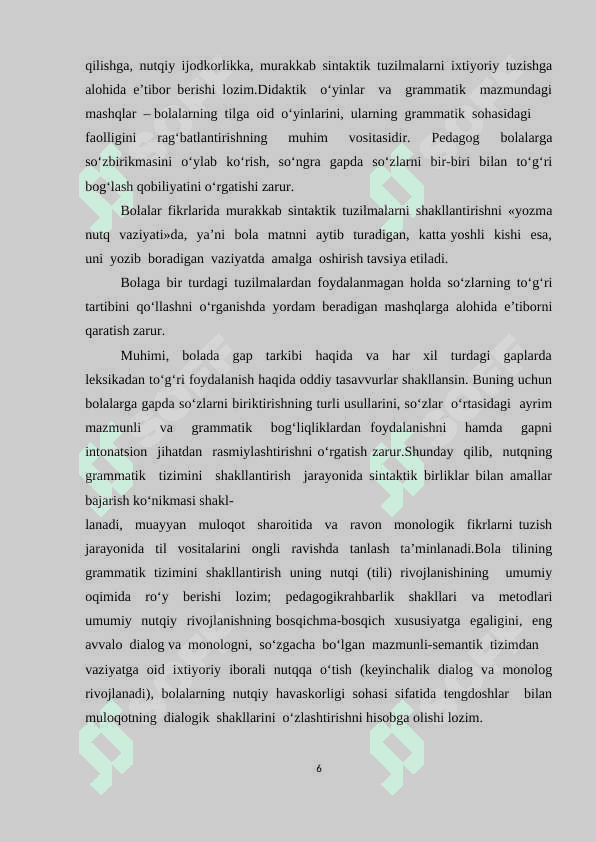 Nutq rivojlanishining 3- darajasi boʻlgan maktabgacha yoshdagi bolalarda nutqning grammatik tuzilishini shakllantirish xususiyatlari 6