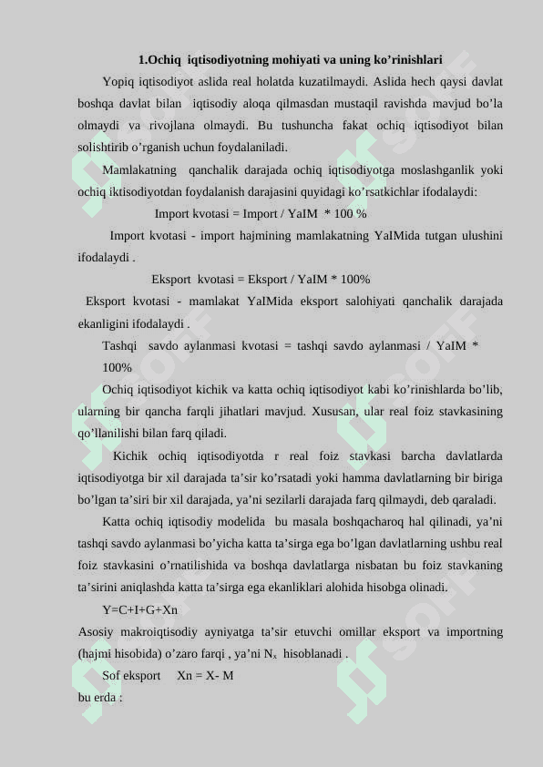 Ochiq iqtisodiyotda makroiqtisodiy siyosat 2