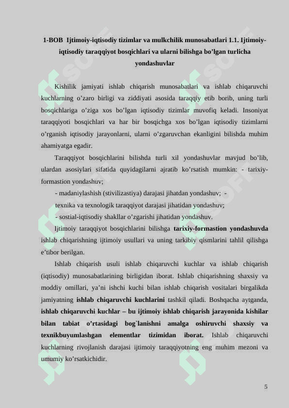 Ijtimoiy-iqtisodiy tizimlar, ularning tarkibi va andozalari 5