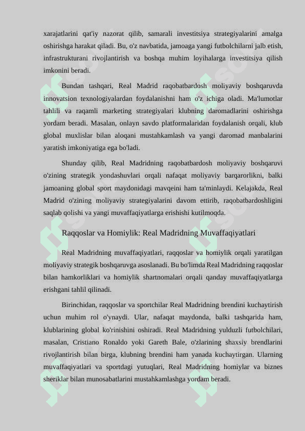 Real madrid moliyaviy strategik boshqaruvi 8
