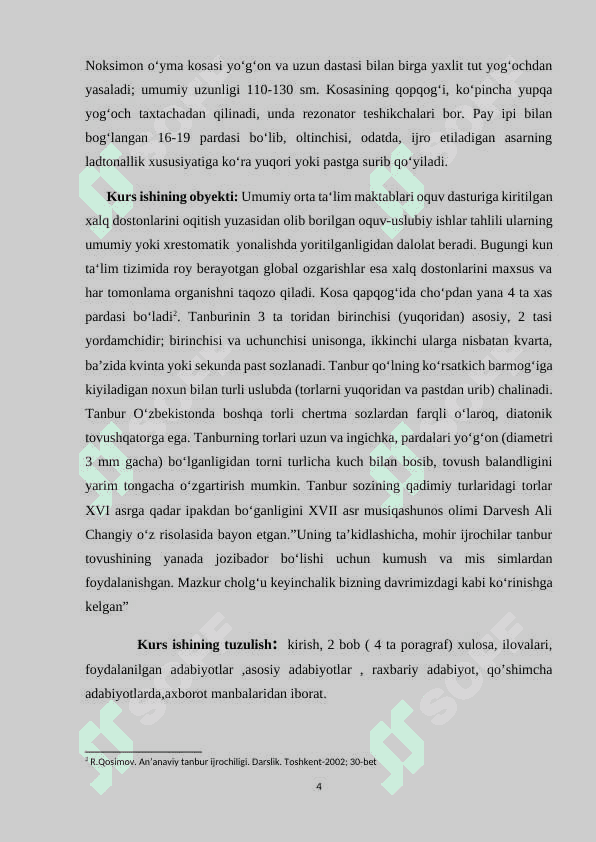 Tanbur va Dutor  cholg’usi 4