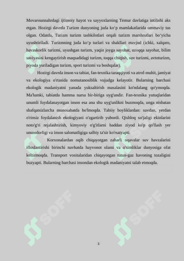 “Tabiat, turizm va inson” 3