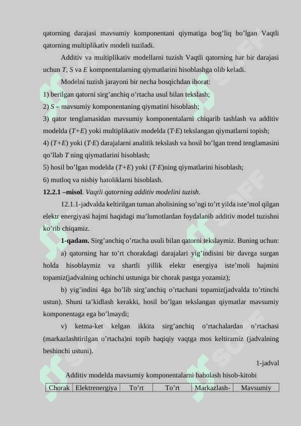 Vaqtlarqatorlar  turlari (trend modellari) 8