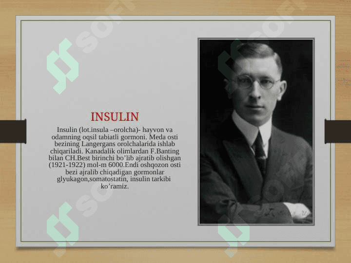 INSULIN TARIXI VA RIVOJLANISHI DAVRI 6