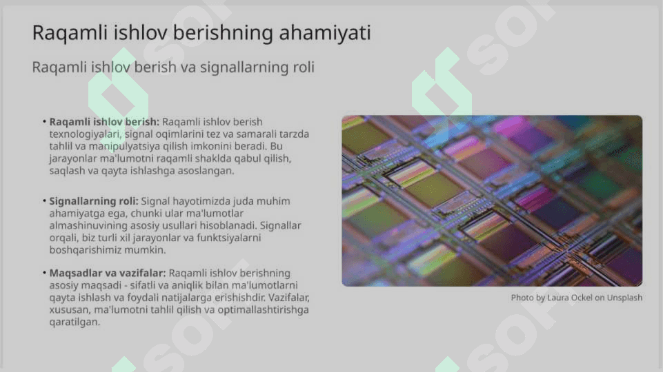 Signallarga raqamli ishlov berishni amalga oshirish usullari 2