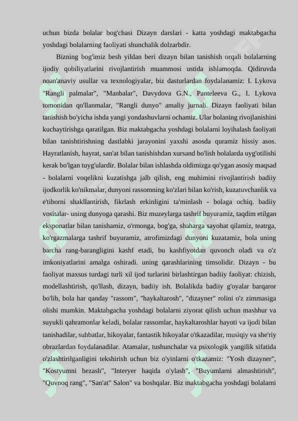Maktabgacha ta`lim tashkilotlarida bolalarning dizayn texnologiyasi 5
