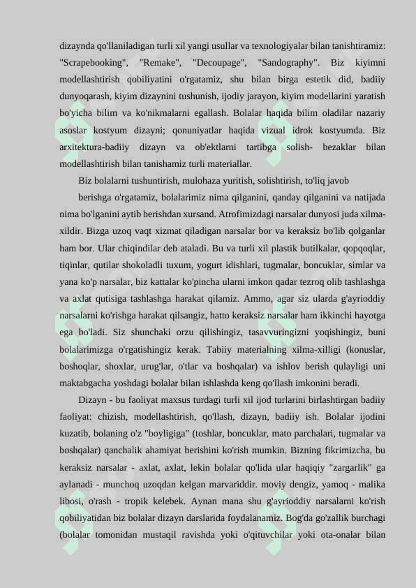 Maktabgacha ta`lim tashkilotlarida bolalarning dizayn texnologiyasi 6