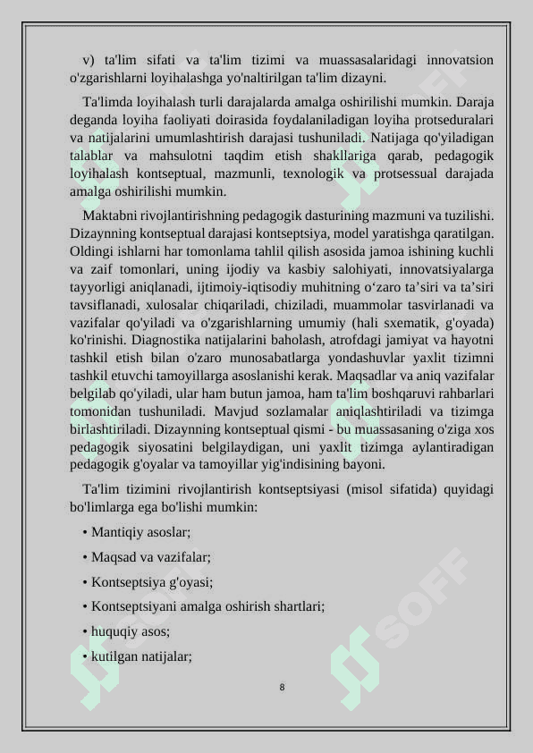 Qurish-yasash faoliyatini loyihalashtirish 8