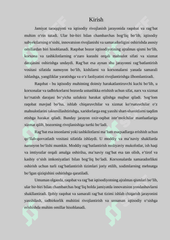 Raqobat va Rag'bat 2